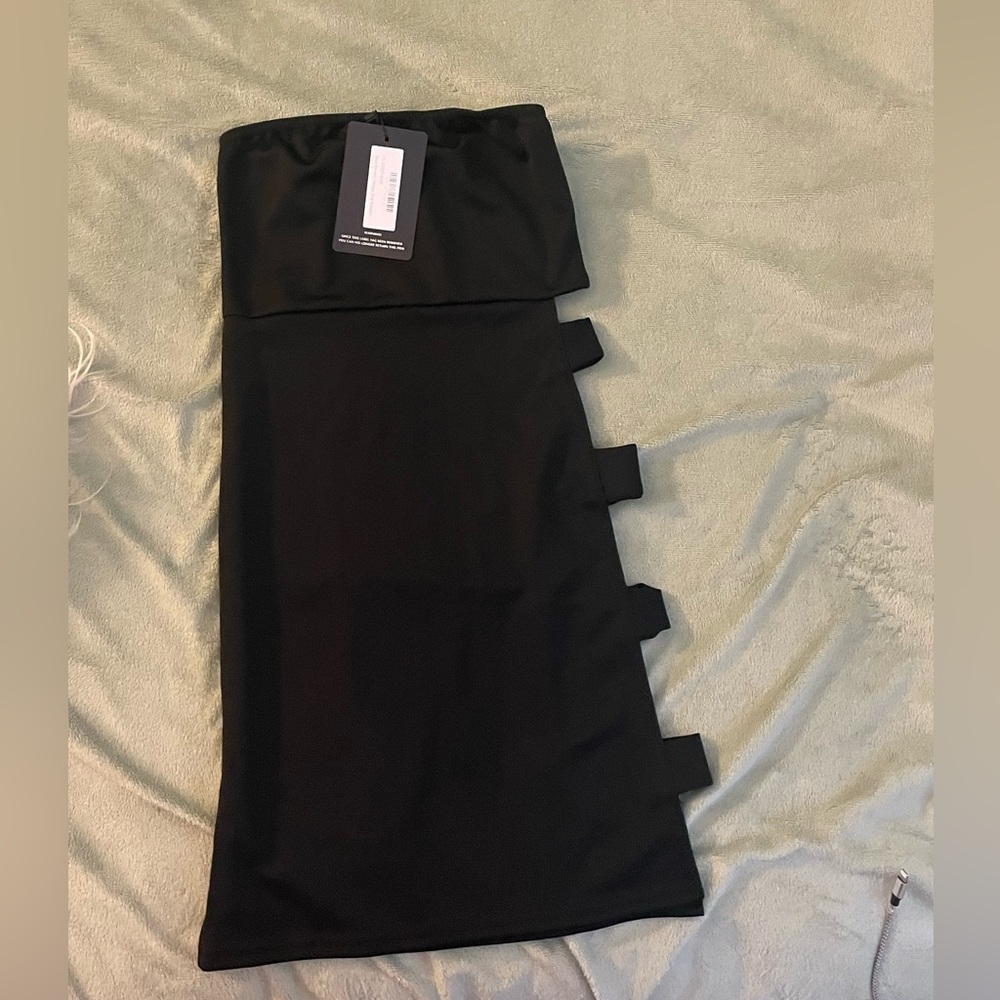 PLT Black bandeau strappy side dress